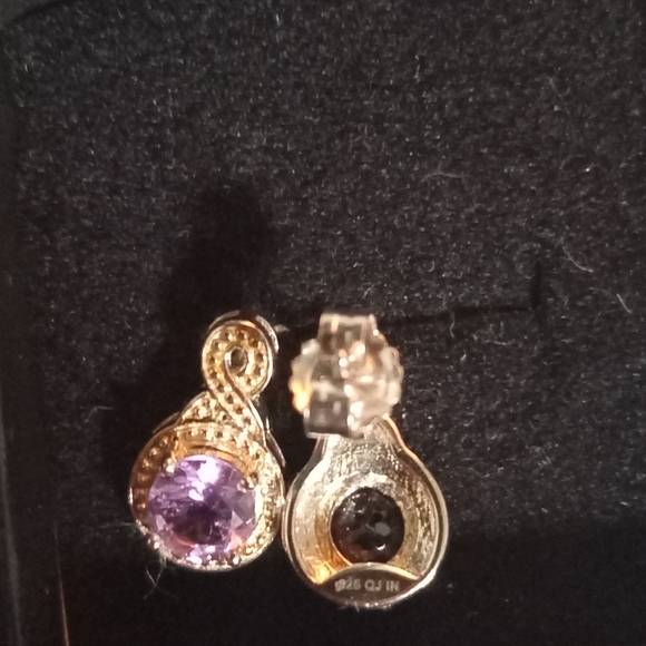 Amethyst Sterling Silver Earrings - Picture 2 of 3